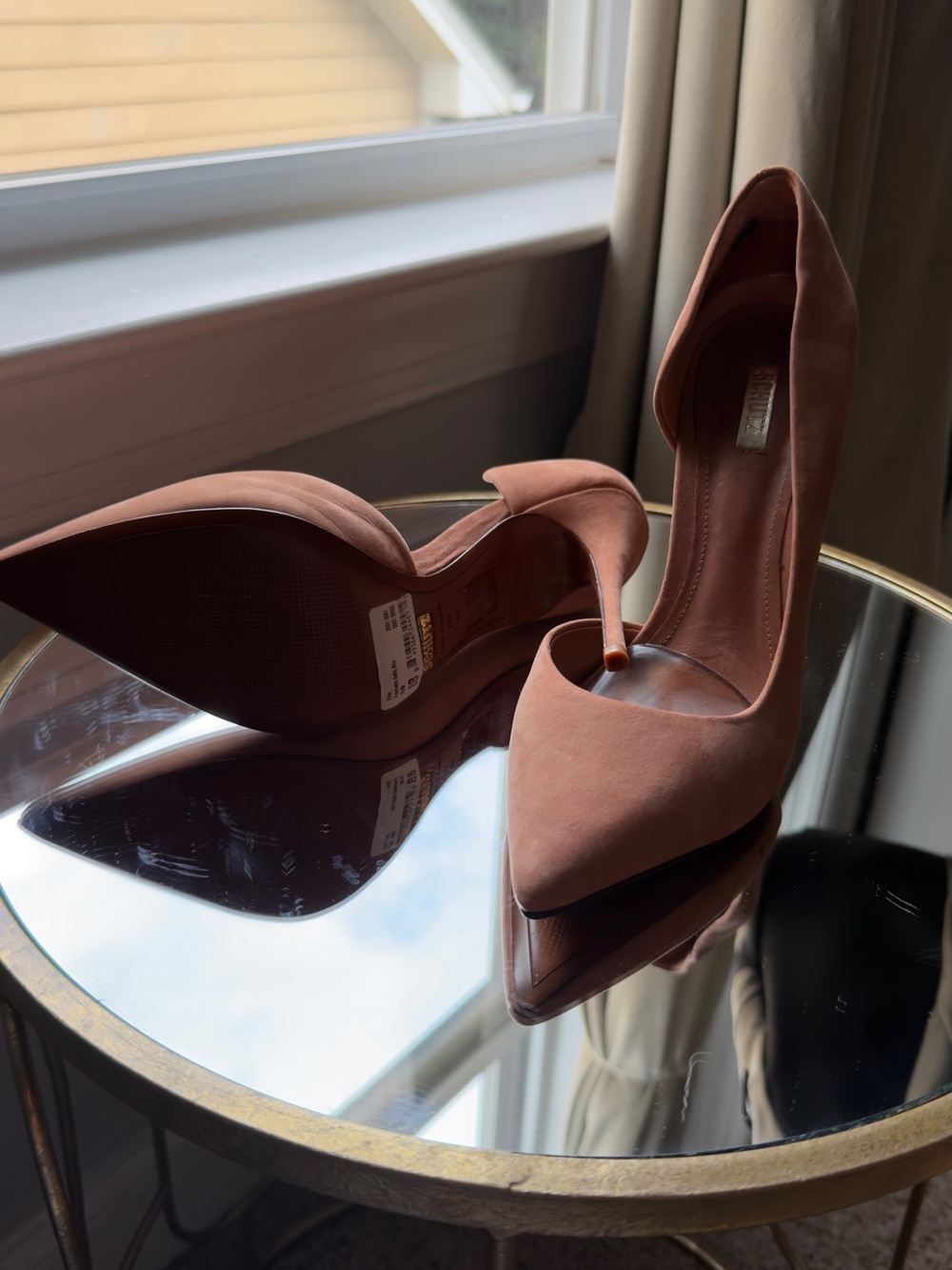 Schutz Pointed-Toe Pump in Dusty Rose